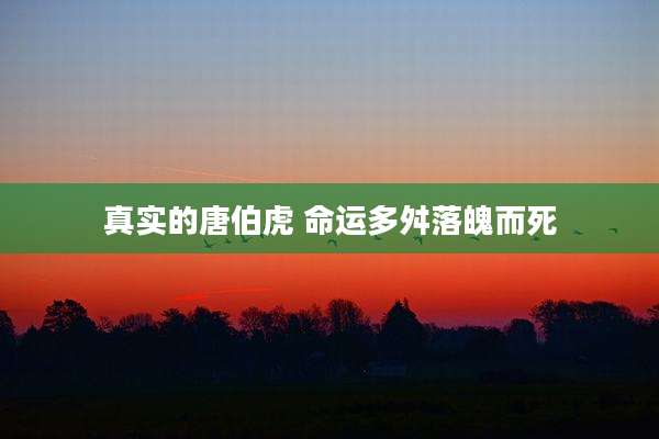 真实的唐伯虎 命运多舛落魄而死