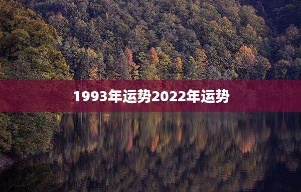 1993年运势2022年运势