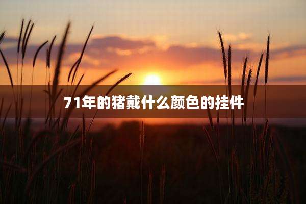 71年的猪戴什么颜色的挂件