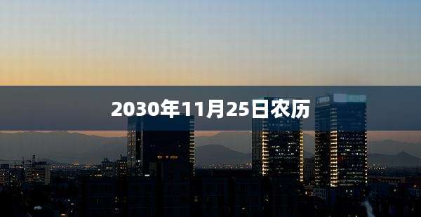2030年11月25日农历