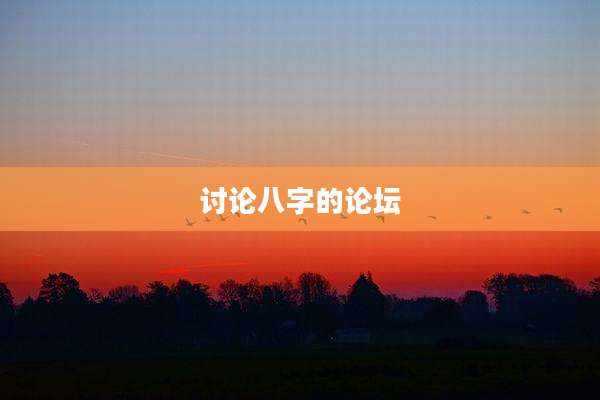 讨论八字的论坛