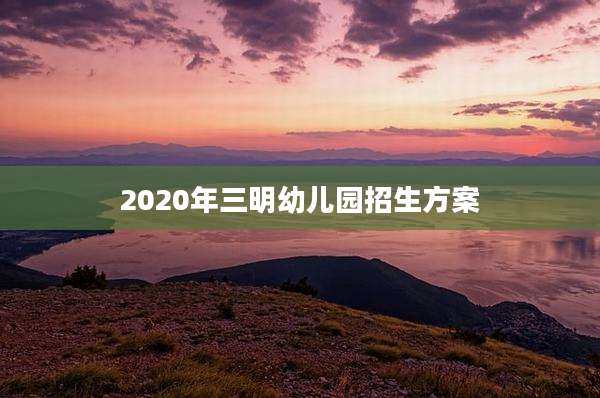 2020年三明幼儿园招生方案