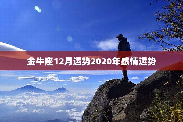 金牛座12月运势2020年感情运势