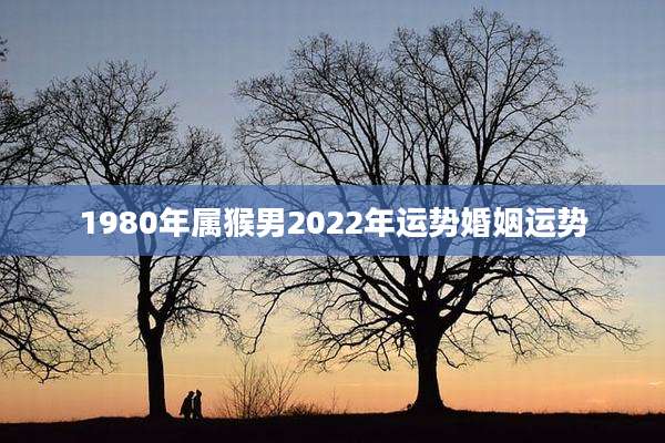 1980年属猴男2022年运势婚姻运势