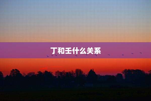 丁和壬什么关系