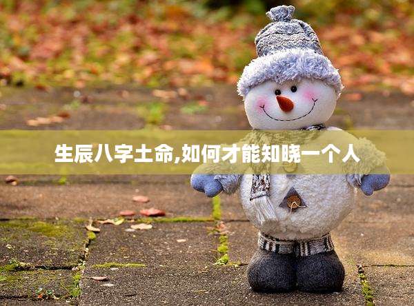 生辰八字土命,如何才能知晓一个人