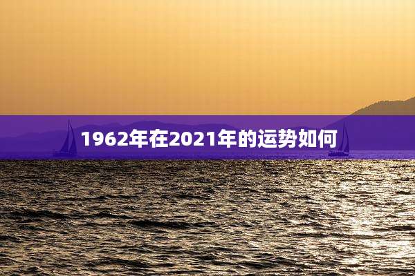 1962年在2021年的运势如何