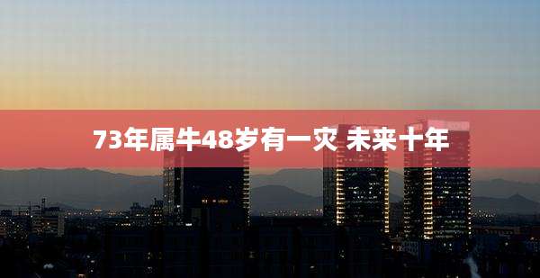 73年属牛48岁有一灾 未来十年