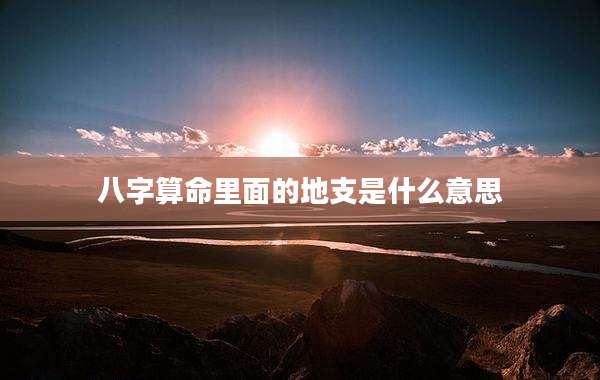 八字算命里面的地支是什么意思