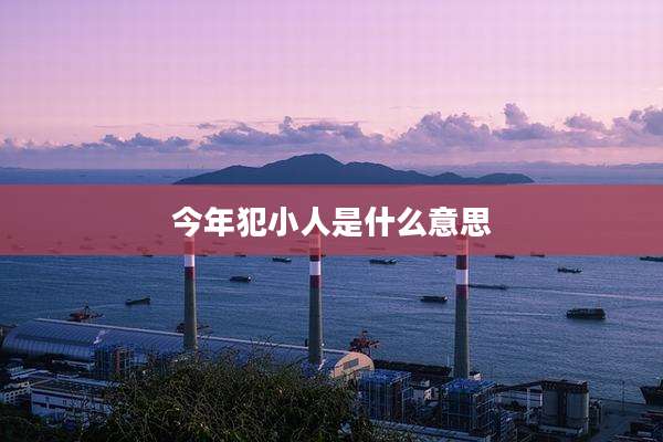 今年犯小人是什么意思