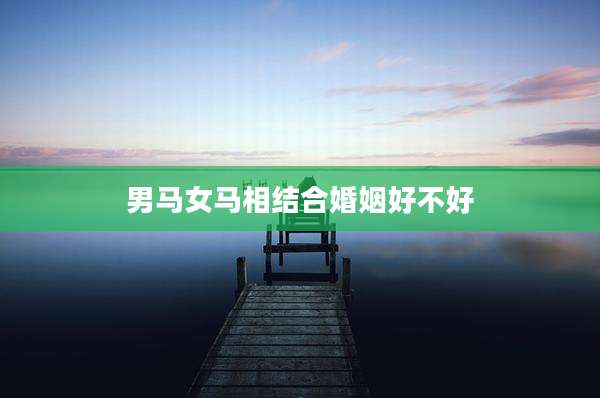男马女马相结合婚姻好不好