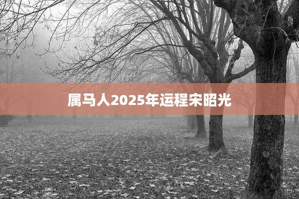 属马人2025年运程宋昭光