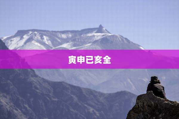 寅申已亥全