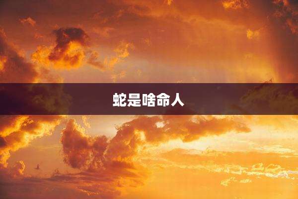 蛇是啥命人