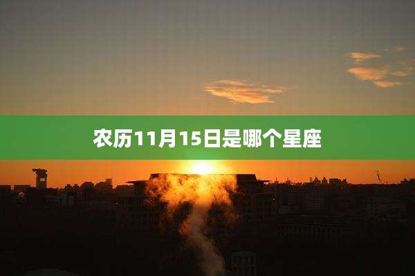 农历11月15日是哪个星座