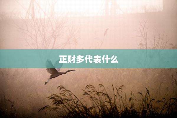 正财多代表什么