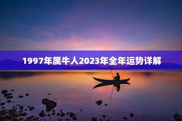 1997年属牛人2023年全年运势详解