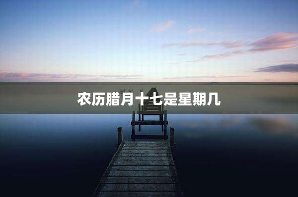 农历腊月十七是星期几