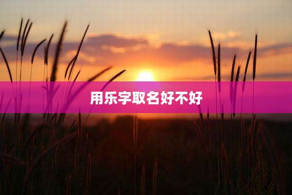 用乐字取名好不好