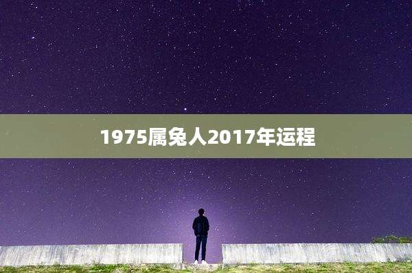 1975属兔人2017年运程