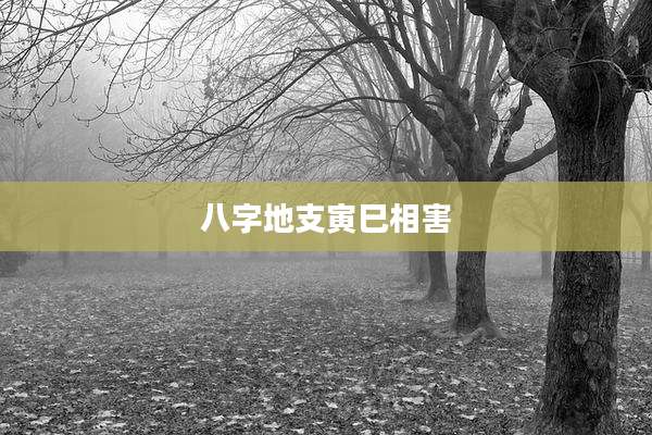 八字地支寅巳相害