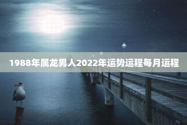 1988年属龙男人2022年运势运程每月运程