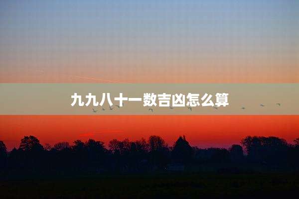 九九八十一数吉凶怎么算