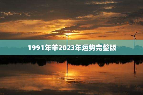 1991年羊2023年运势完整版