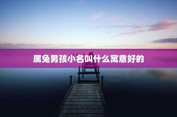 属兔男孩小名叫什么寓意好的