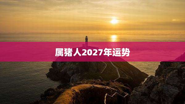 属猪人2027年运势