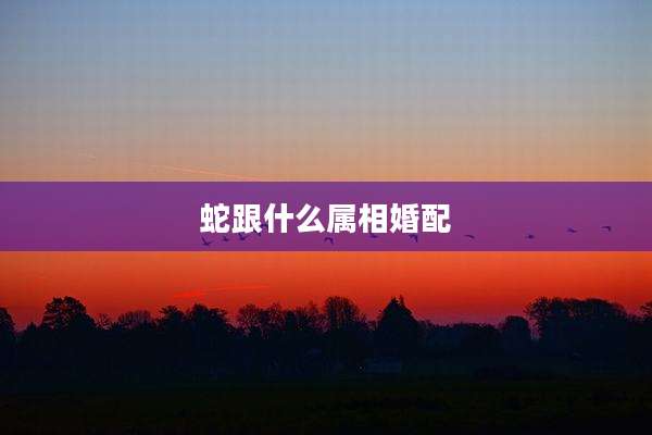 蛇跟什么属相婚配