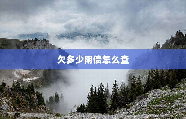 欠多少阴债怎么查