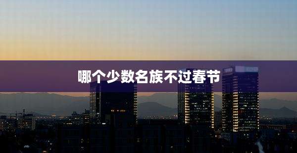 哪个少数名族不过春节