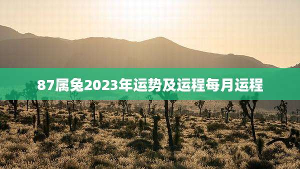 87属兔2023年运势及运程每月运程