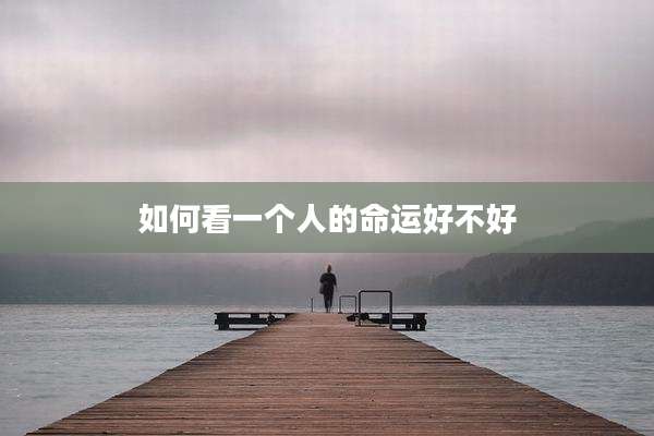 如何看一个人的命运好不好