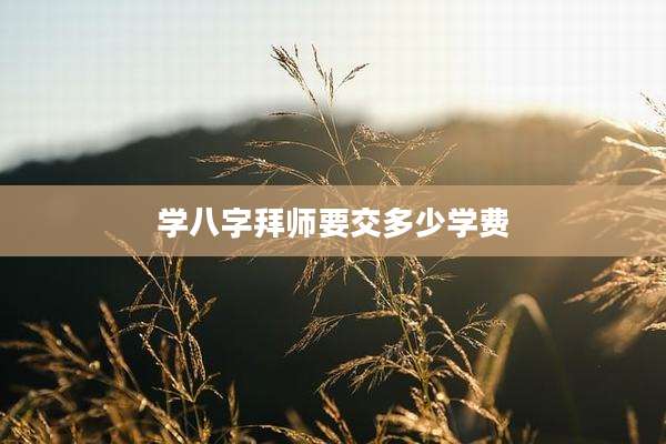 学八字拜师要交多少学费