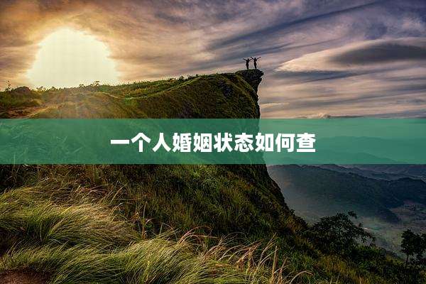 一个人婚姻状态如何查