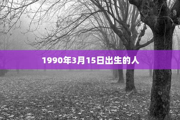 1990年3月15日出生的人