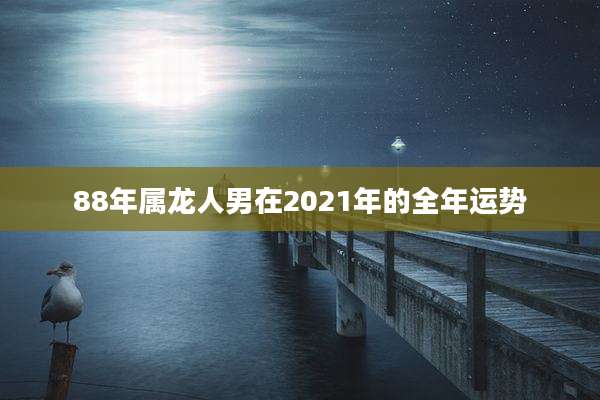88年属龙人男在2021年的全年运势