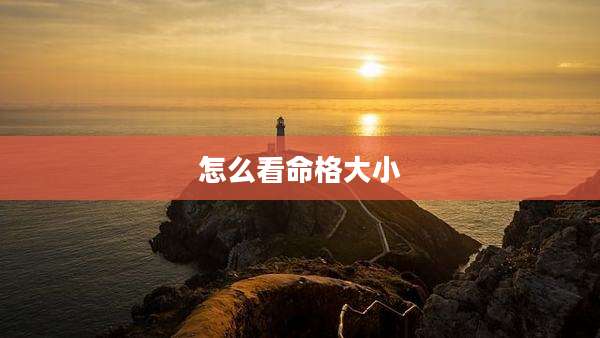 怎么看命格大小