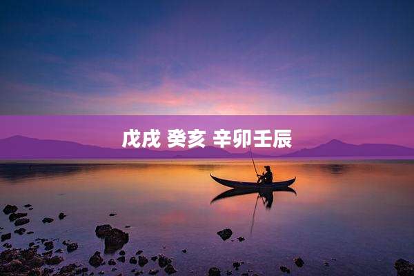 戊戌 癸亥 辛卯壬辰