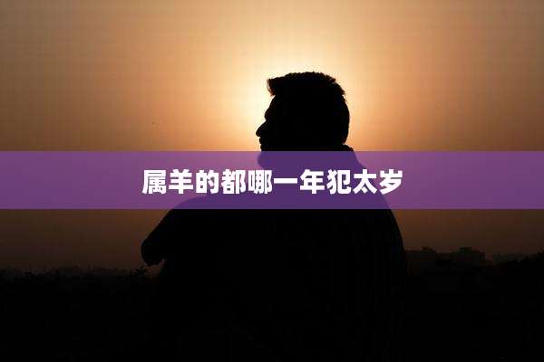 属羊的都哪一年犯太岁