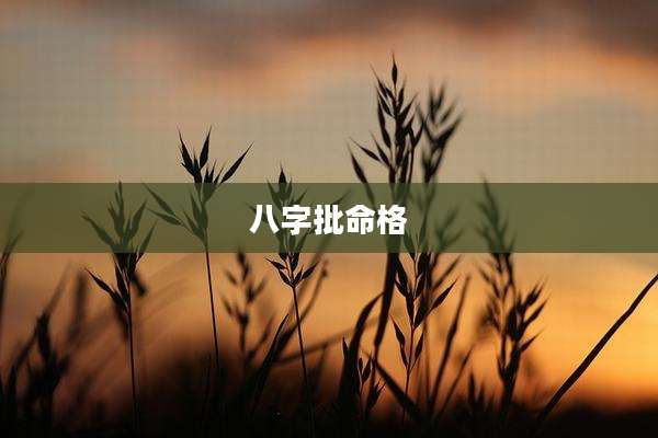 八字批命格