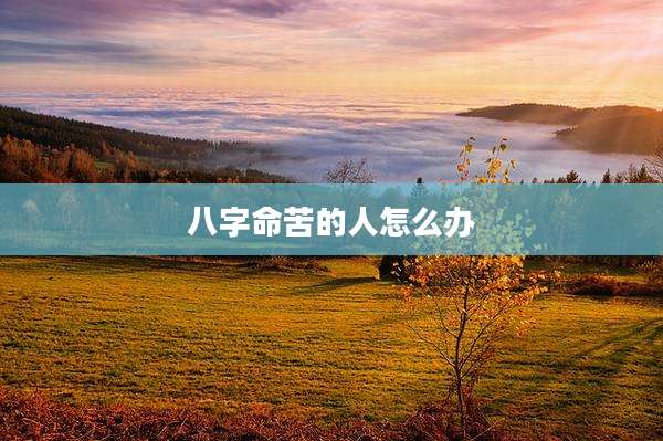 八字命苦的人怎么办