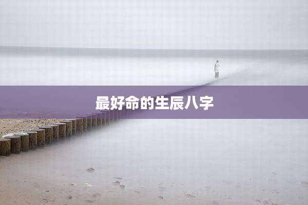 最好命的生辰八字