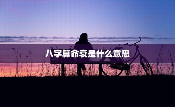 八字算命衰是什么意思