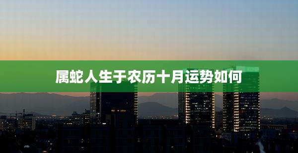 属蛇人生于农历十月运势如何