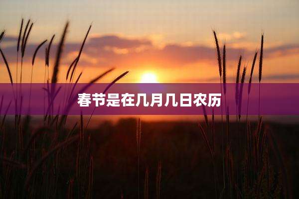 春节是在几月几日农历