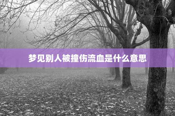 梦见别人被撞伤流血是什么意思