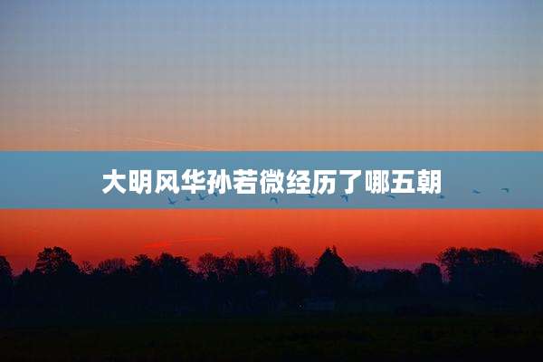 大明风华孙若微经历了哪五朝